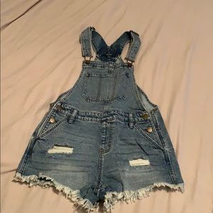 Jean short overalls